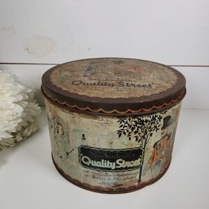 Vintage Large 7lb Mackintosh Quality Street Candy Tin- Shabby Chic, Rustic, Old